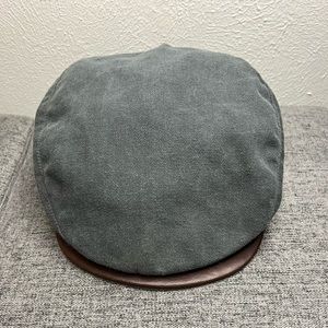 Nike Vintage Newsboy Cabbie Grey Brown Cotton Leather Cap Size L